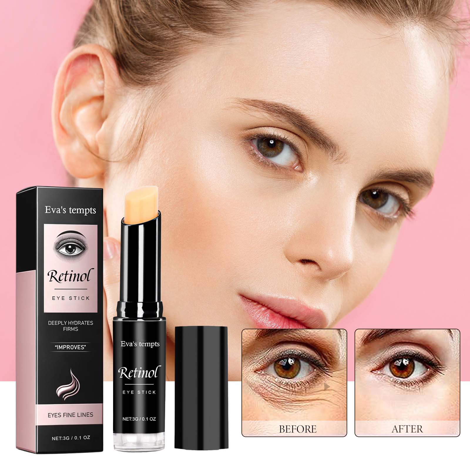 Retinol Anti-Aging Eye Cream Stick Reduces Dark Circles & Eye Bags, Firms Fine Lines, Hydrates and Nouris ( (1)