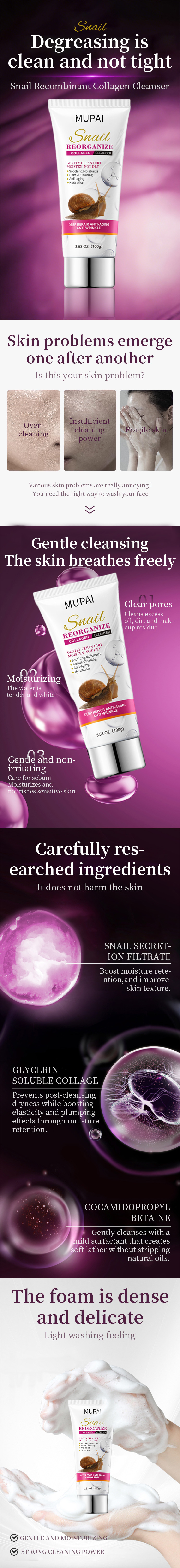 Snail Collagen Cleanser 100g – Gentle Hydrating Facial Cleanser with Anti-Aging & Deep Repair 05