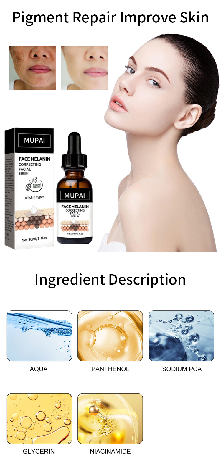 Skin Melanin Correcting Facial Serum for Hyperpigmentation Repair (1)