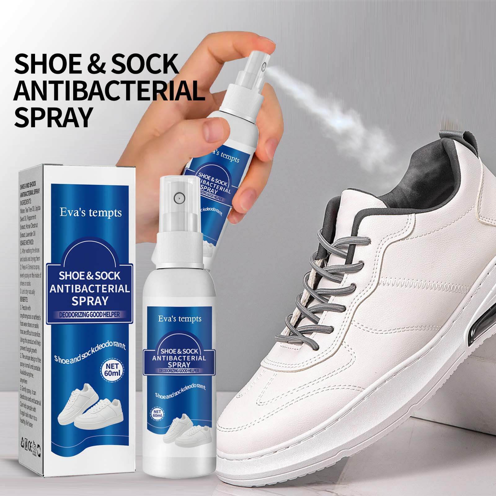 Shoe & Sock Deodorizing Spray Odor Removal, Antibacterial & Anti-Mold, Fresh Shoe Cabinet (2)
