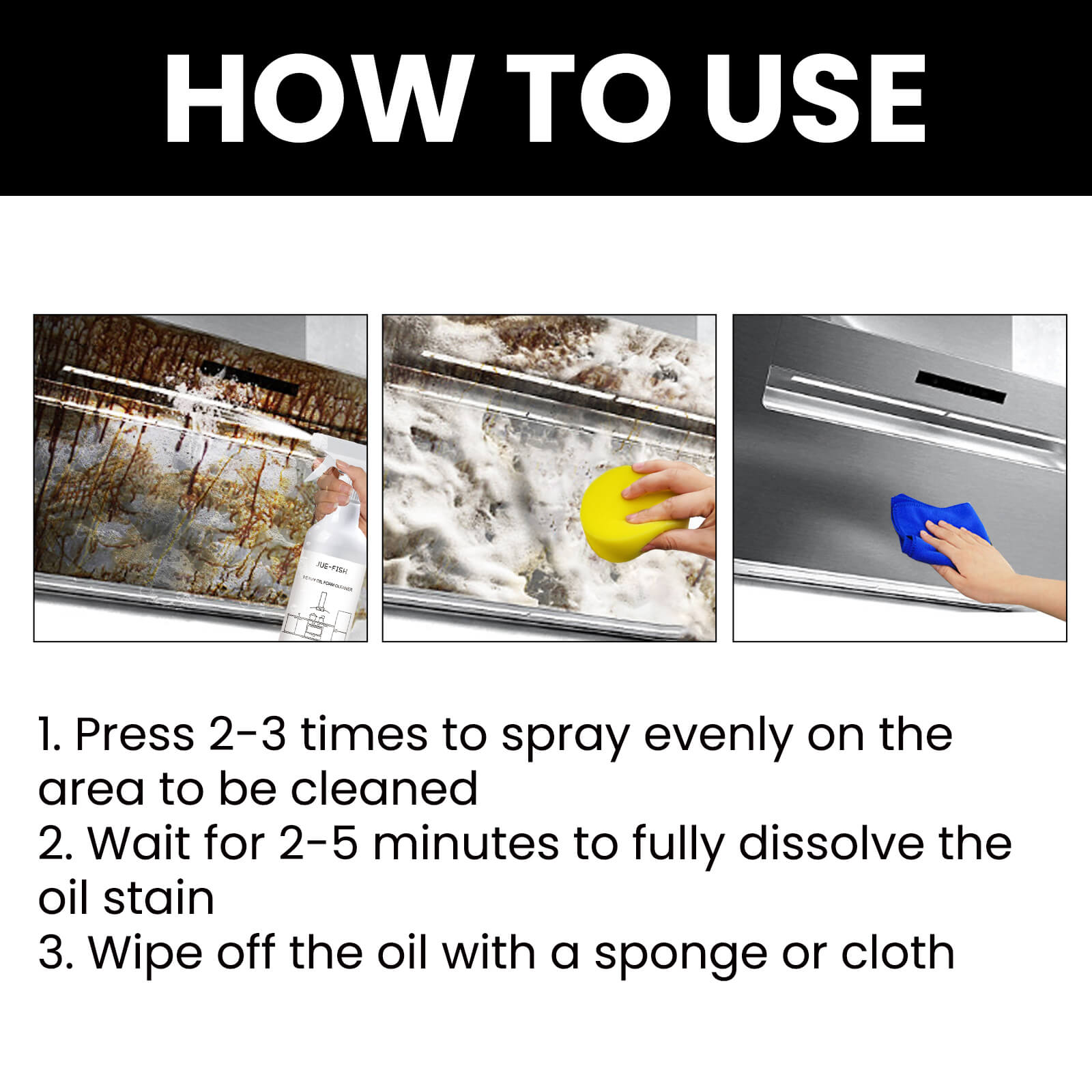 Heavy-Duty Foaming Cleaner Powerful Degreaser for Kitchen Stove, Range Hood & Sink (3)