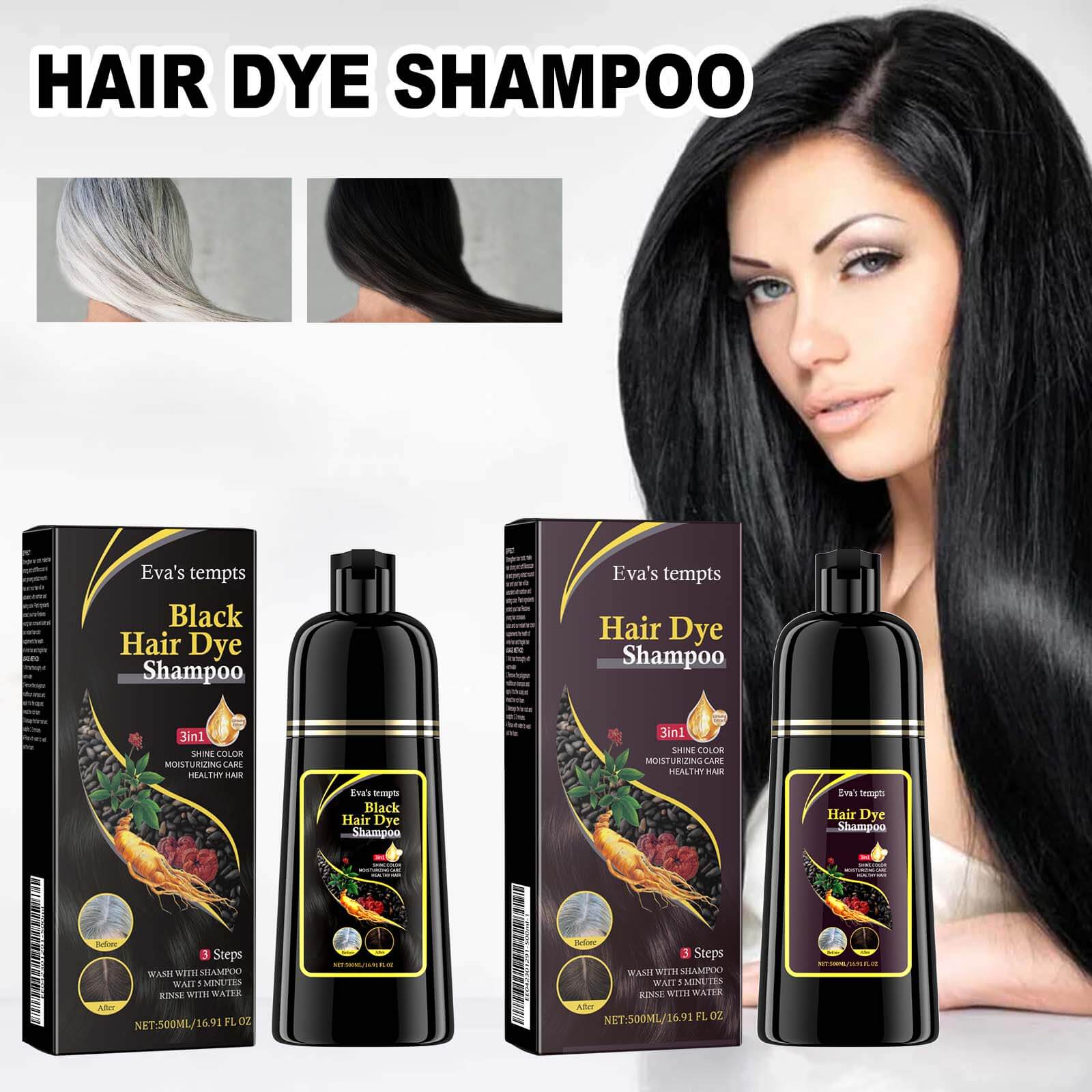 He Shou Wu Black Hair Shampoo Deep Nourishing, Repairing, Anti-Hair Loss, Smooth & Shiny (2)