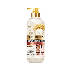 Rice Scrub Body Wash – Pure Rice & 10X Collagen Whitening Exfoliating Shower Gel