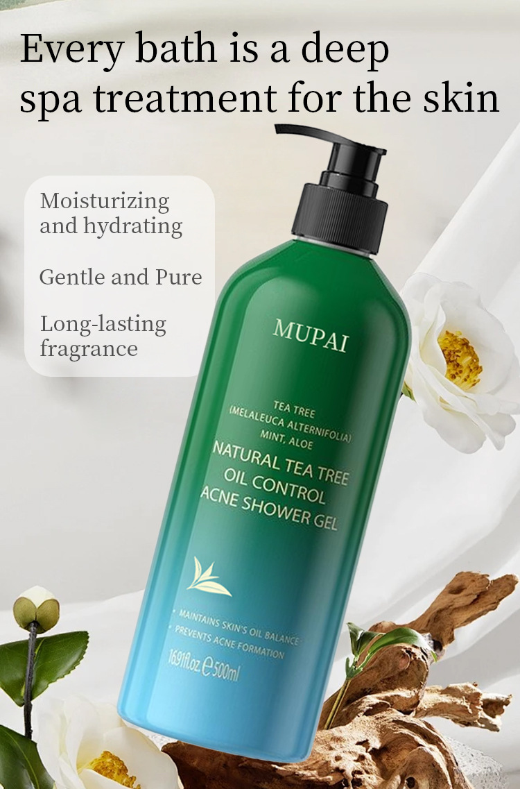 Natural Tea Tree Oil Control Acne Shower Gel – Deep Cleansing, Hydrating & Long-Lasting Fragrance (1)