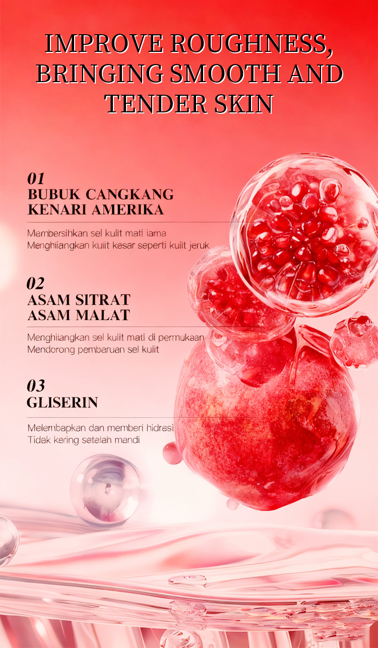 Pomegranate & AHA Scrub Shower Gel – Exfoliating Body Wash for Smooth, Radiant Skin (5)