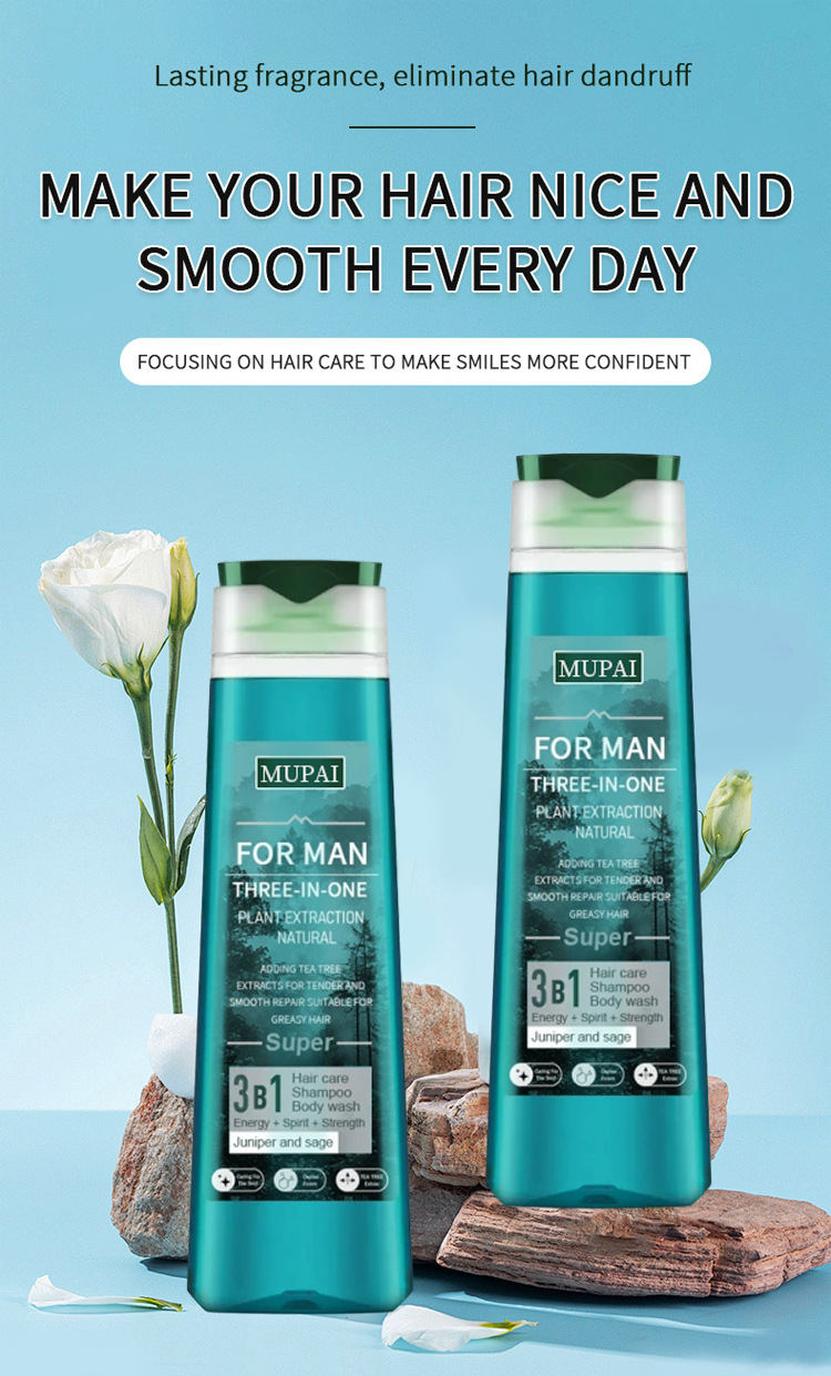 Men’s 3-in-1 Plant Extract Shampoo & Body Wash – Anti-Dandruff, Moisturizing & Long-Lasting Fragrance (Juniper & Sage) (2)