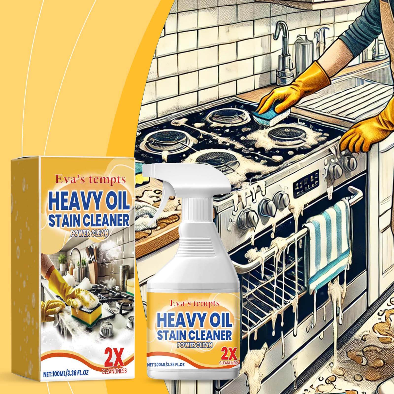 Kitchen Degreasing Spray Heavy-Duty Oil Remover for Range Hood, Stove & Utensils (2)