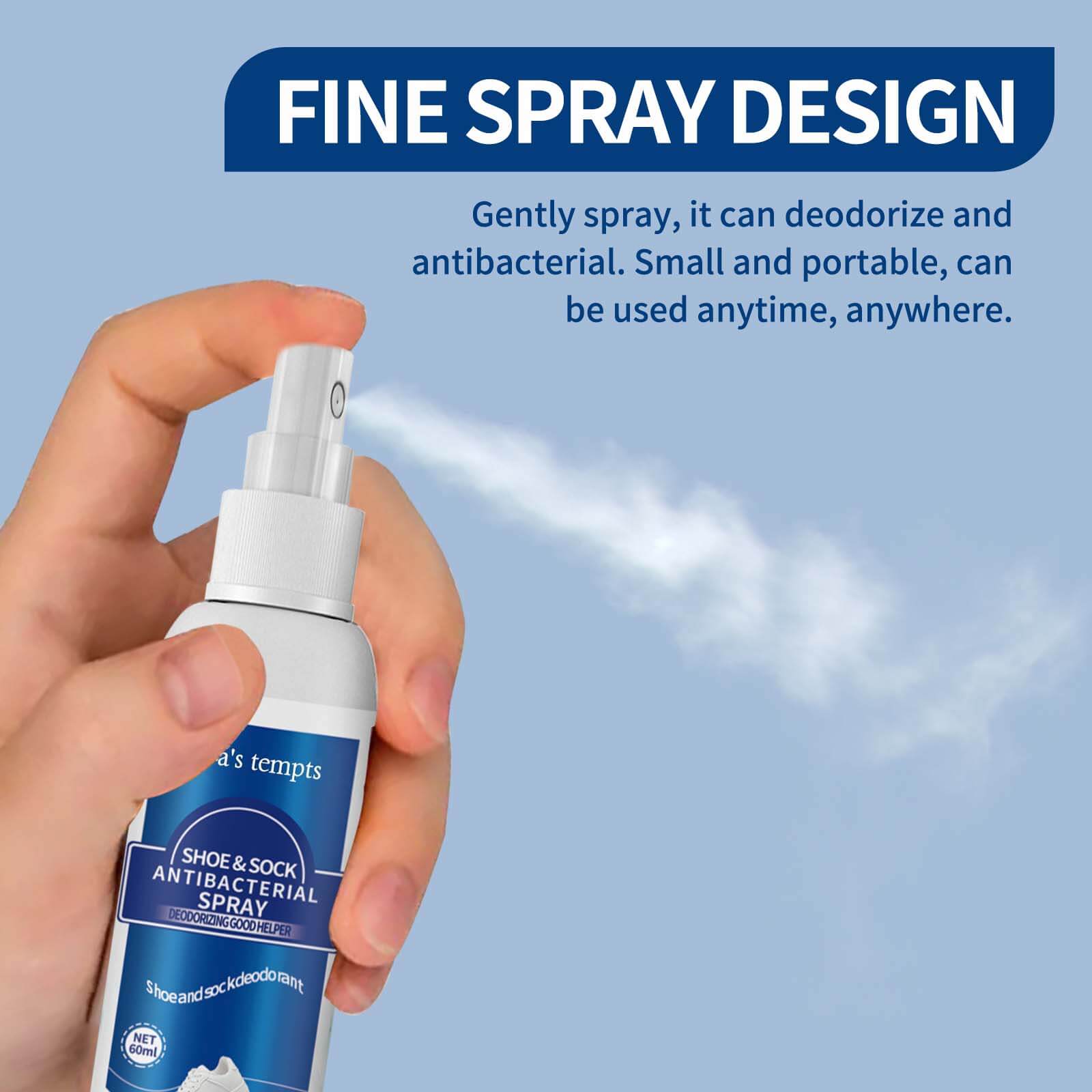 Shoe & Sock Deodorizing Spray Odor Removal, Antibacterial & Anti-Mold, Fresh Shoe Cabinet (7)