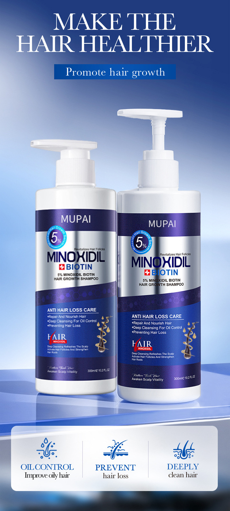 Minoxidil & Biotin Shampoo – Anti Hair Loss, Hair Growth & Oil Control Repair Shampoo (1)