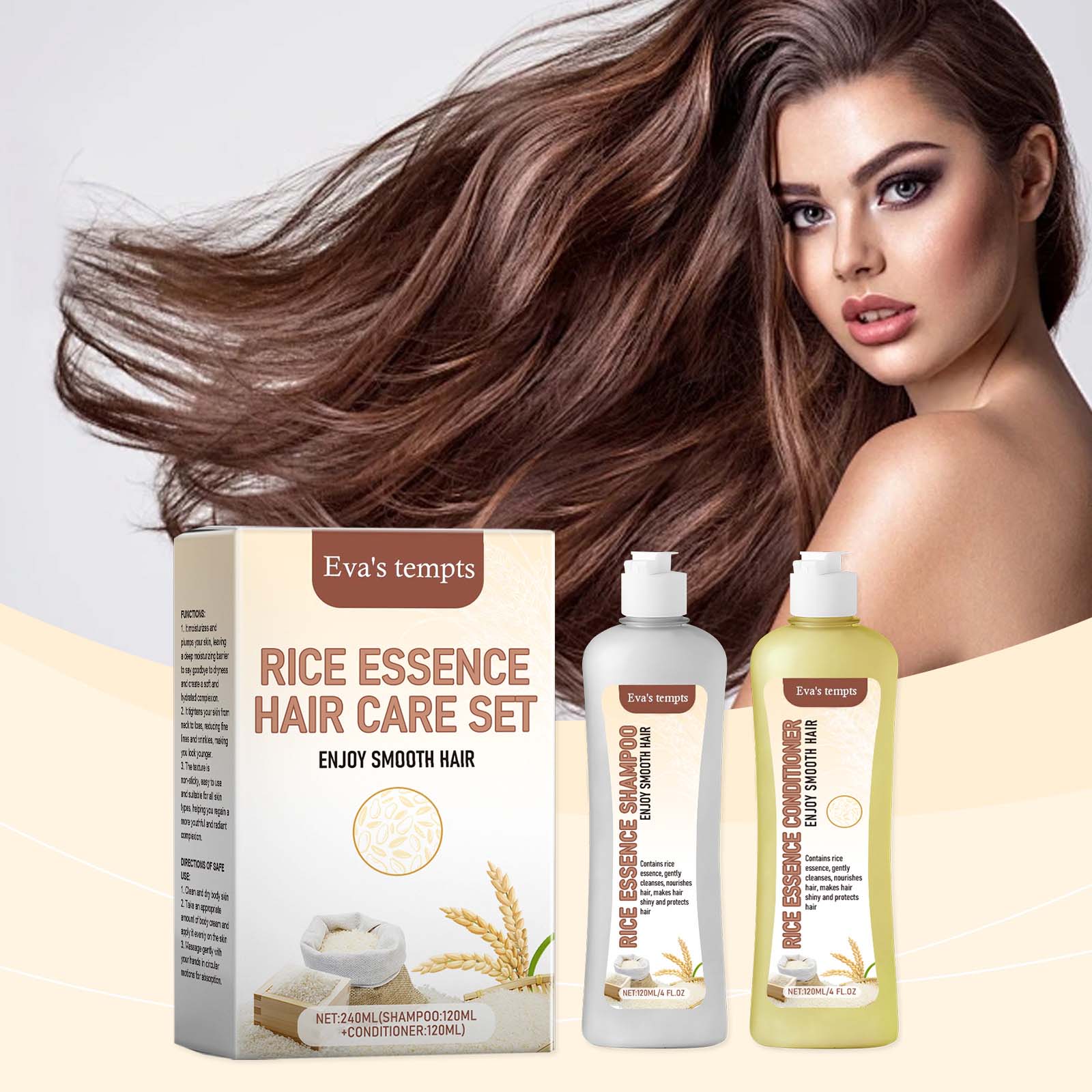 Rice Nourishing Hair Care Set Keratin Repair, Deep Nourishment, Smooth & Shiny Hair (2)