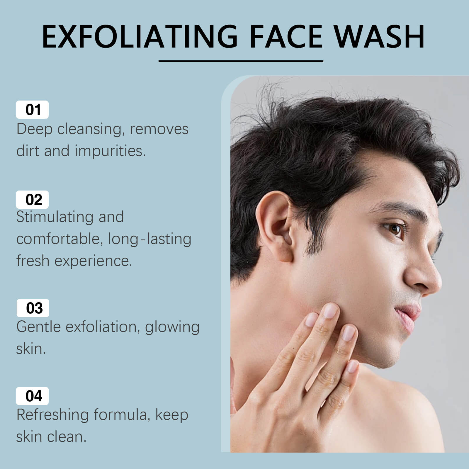 Men&rsquo;s Exfoliating Facial Cleanser &ndash; Gentle, Refreshing, Moisturizing & Clear Skin Face Wash (5)