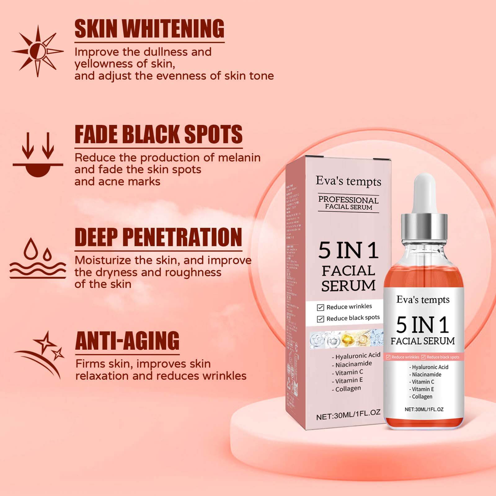 5-in-1 Brightening & Firming Facial Serum Anti-Aging, Spot-Fading, Acne-Reducing, and Deep Moisturizing Essence (6)