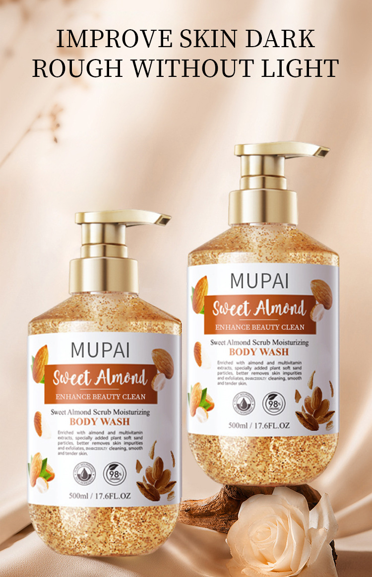 Sweet Almond Brightening Scrub Body Wash – Vitamin C Exfoliating & Moisturizing Shower Gel (2)