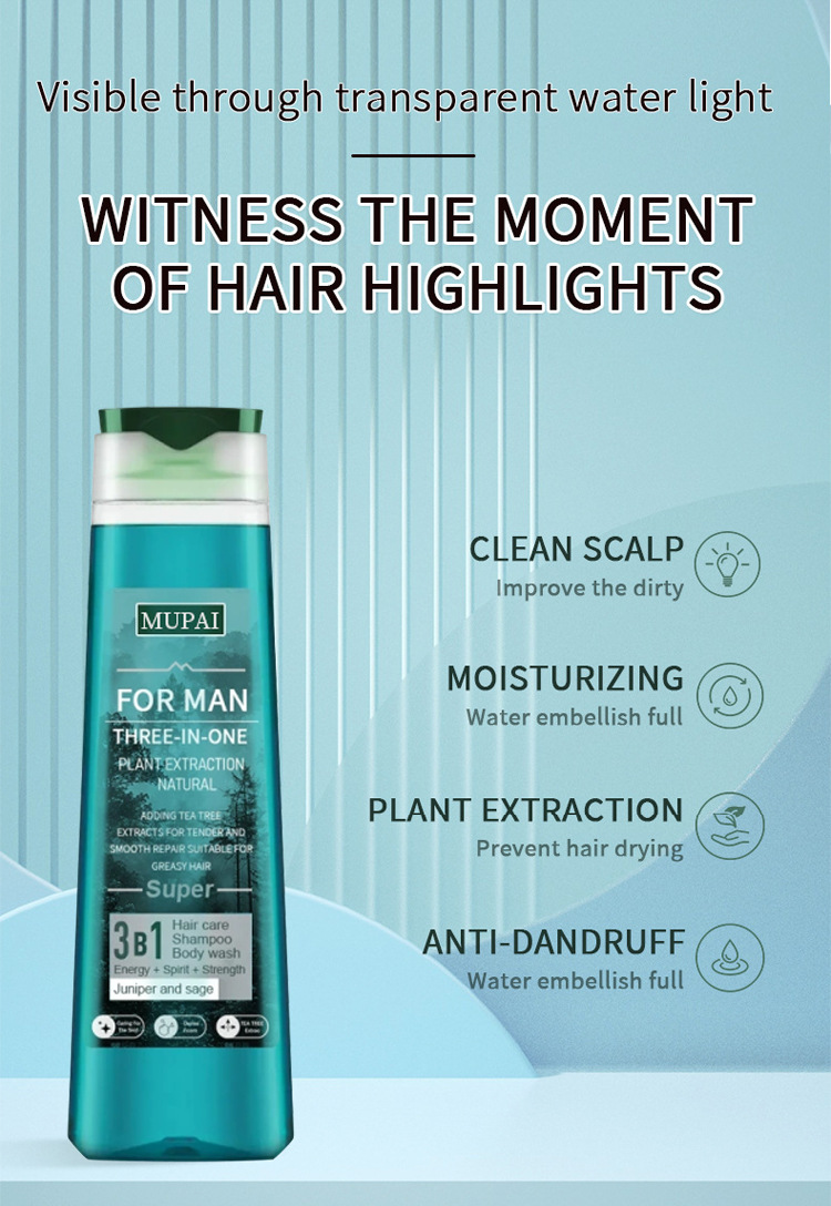 Men’s 3-in-1 Plant Extract Shampoo & Body Wash – Anti-Dandruff, Moisturizing & Long-Lasting Fragrance (Juniper & Sage) (3)