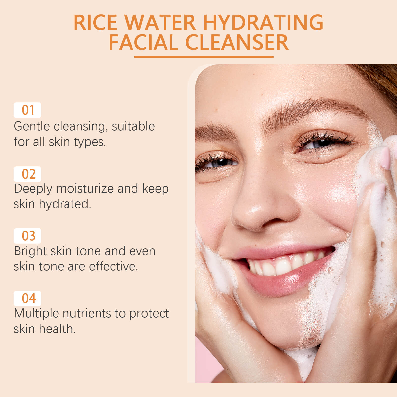 Rice Nourishing Facial Cleanser &ndash; Gentle, Hydrating & Refreshing Face Wash (5)