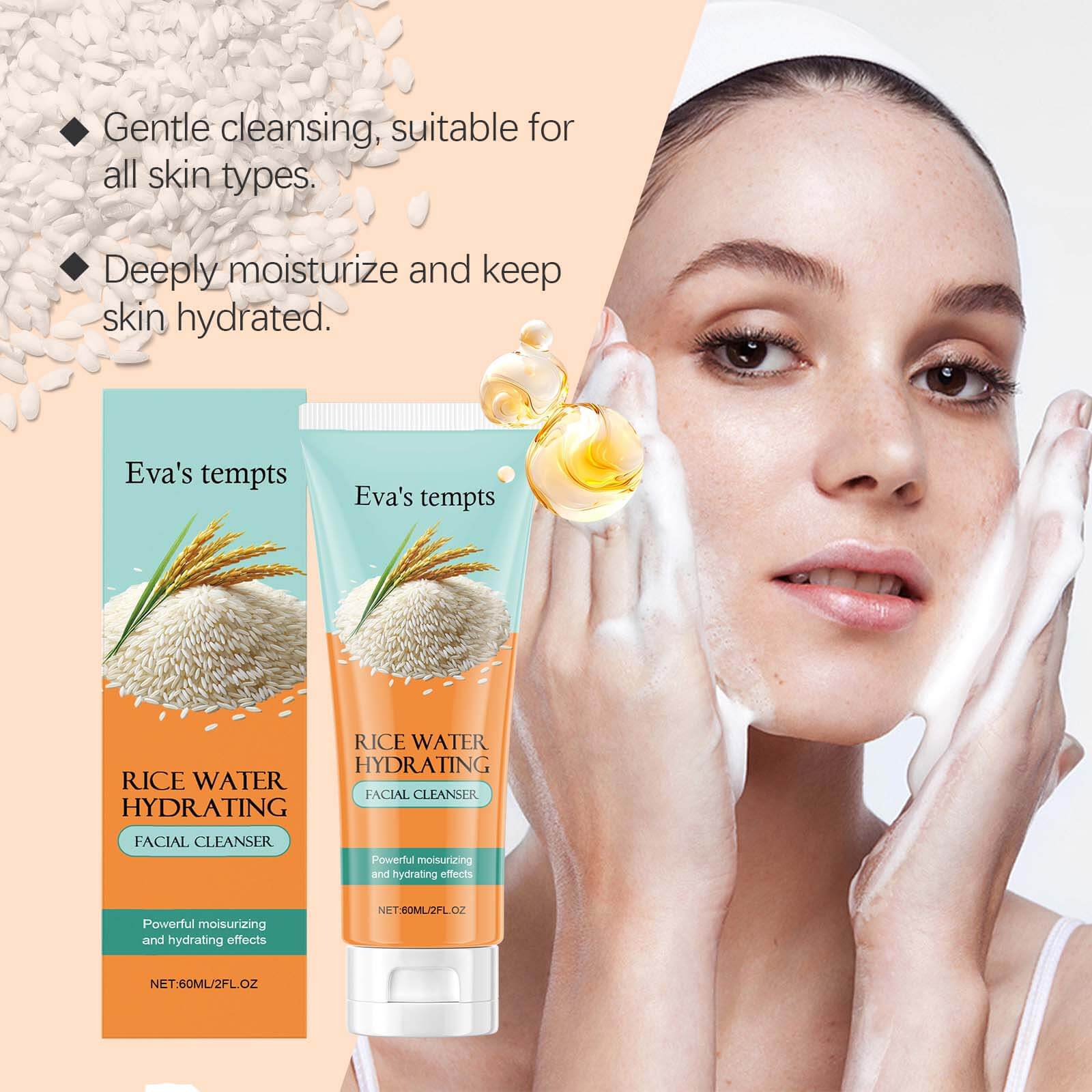 Rice Nourishing Facial Cleanser &ndash; Gentle, Hydrating & Refreshing Face Wash (8)